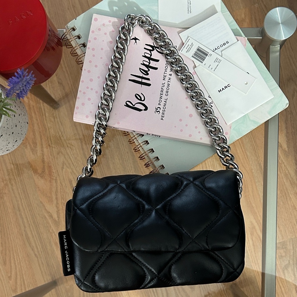 Marc Jacobs Quilted Black Leather Chain Shoulder Bag